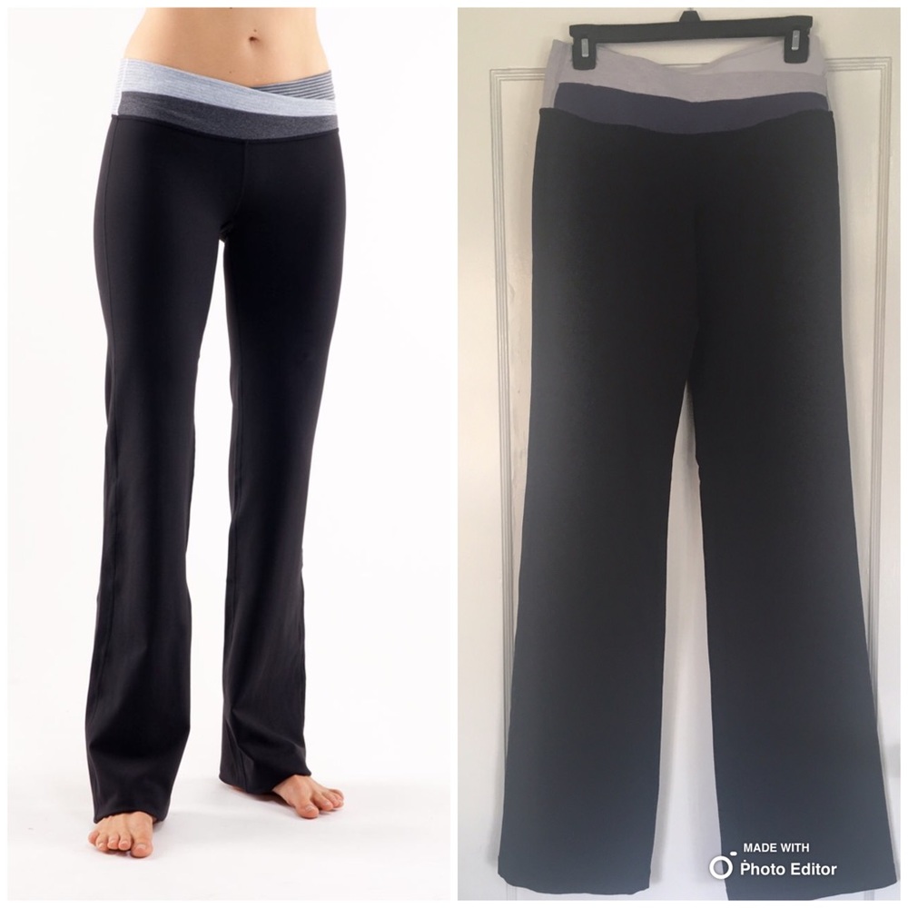 Lululemon Astro Black Pants w/Muted Purple & Grey